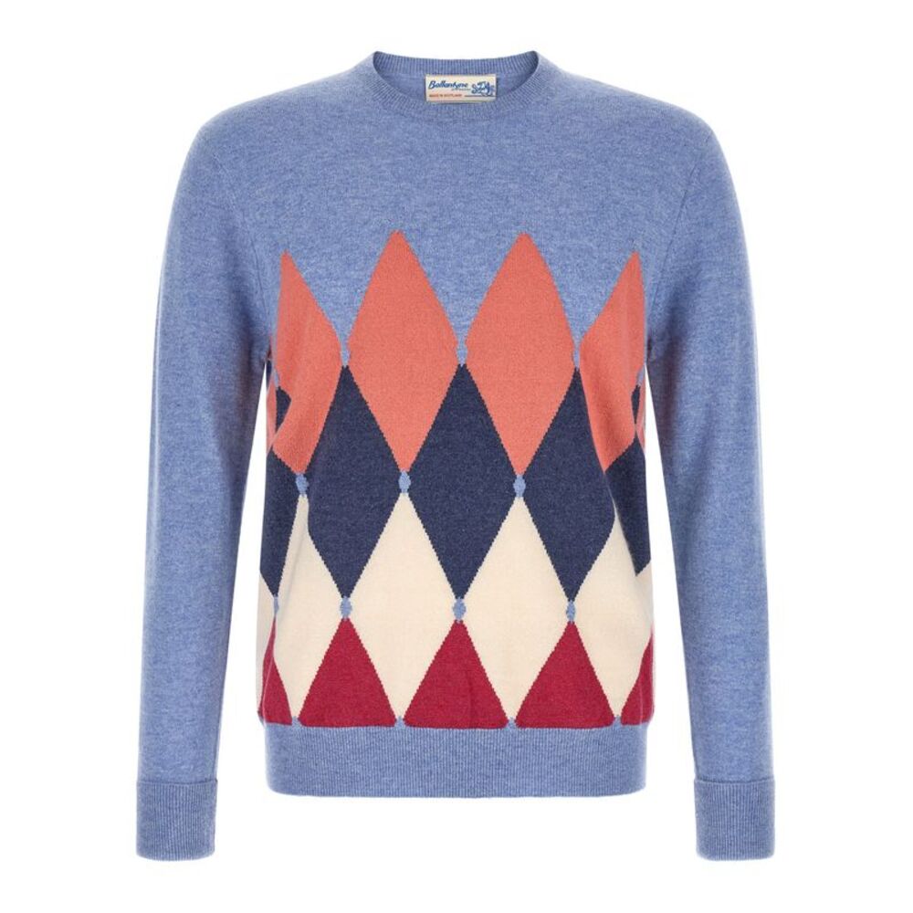Ballantyne Blue Cashmere Men's Cardigan